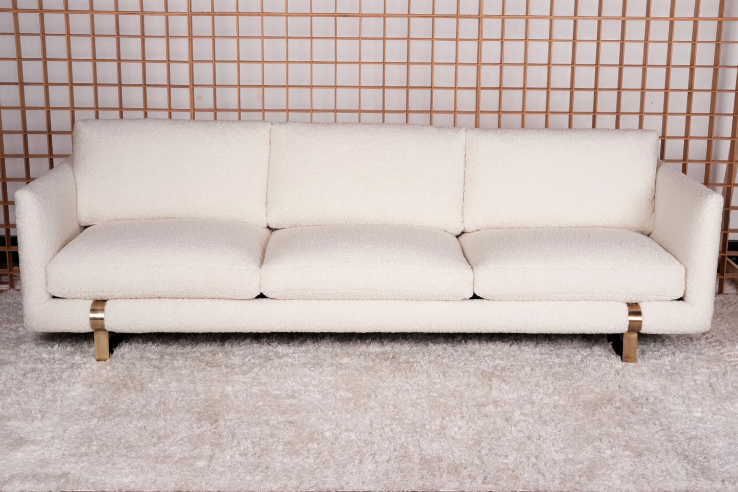 Bronze Sled base sofa by Milo Baughman