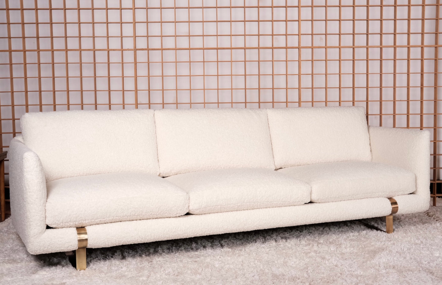 Bronze Sled base sofa by Milo Baughman