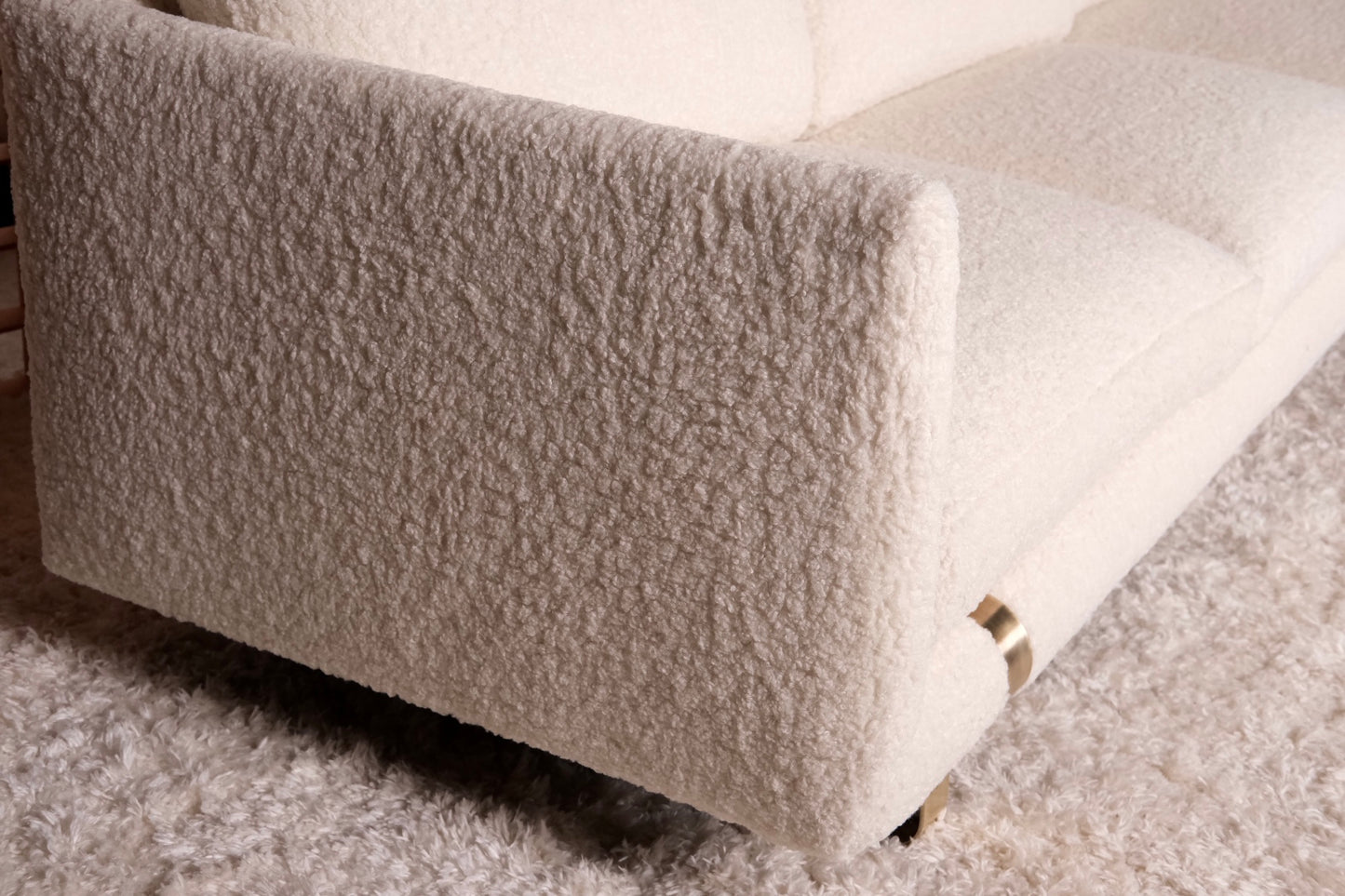 Bronze Sled base sofa by Milo Baughman