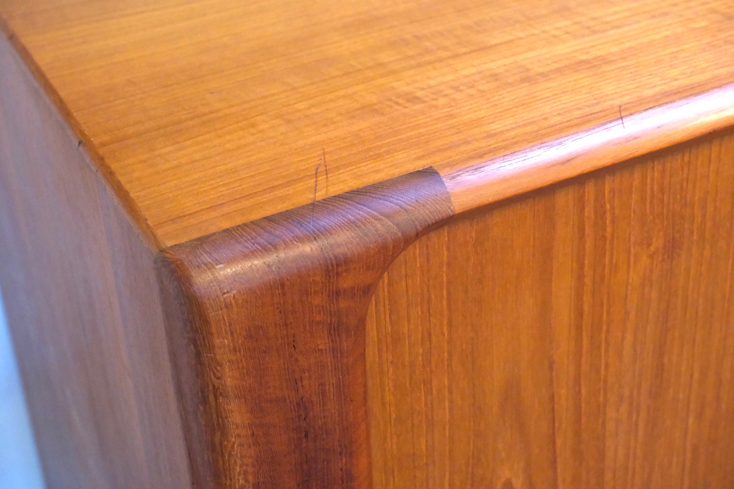 Danish Highboy Dresser w/Tambour Doors