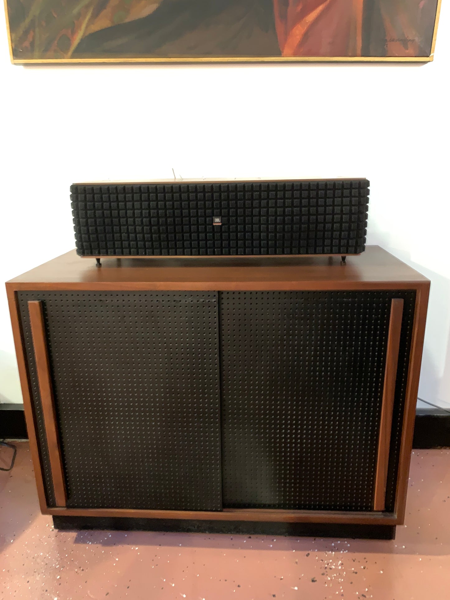 Walnut media cabinet