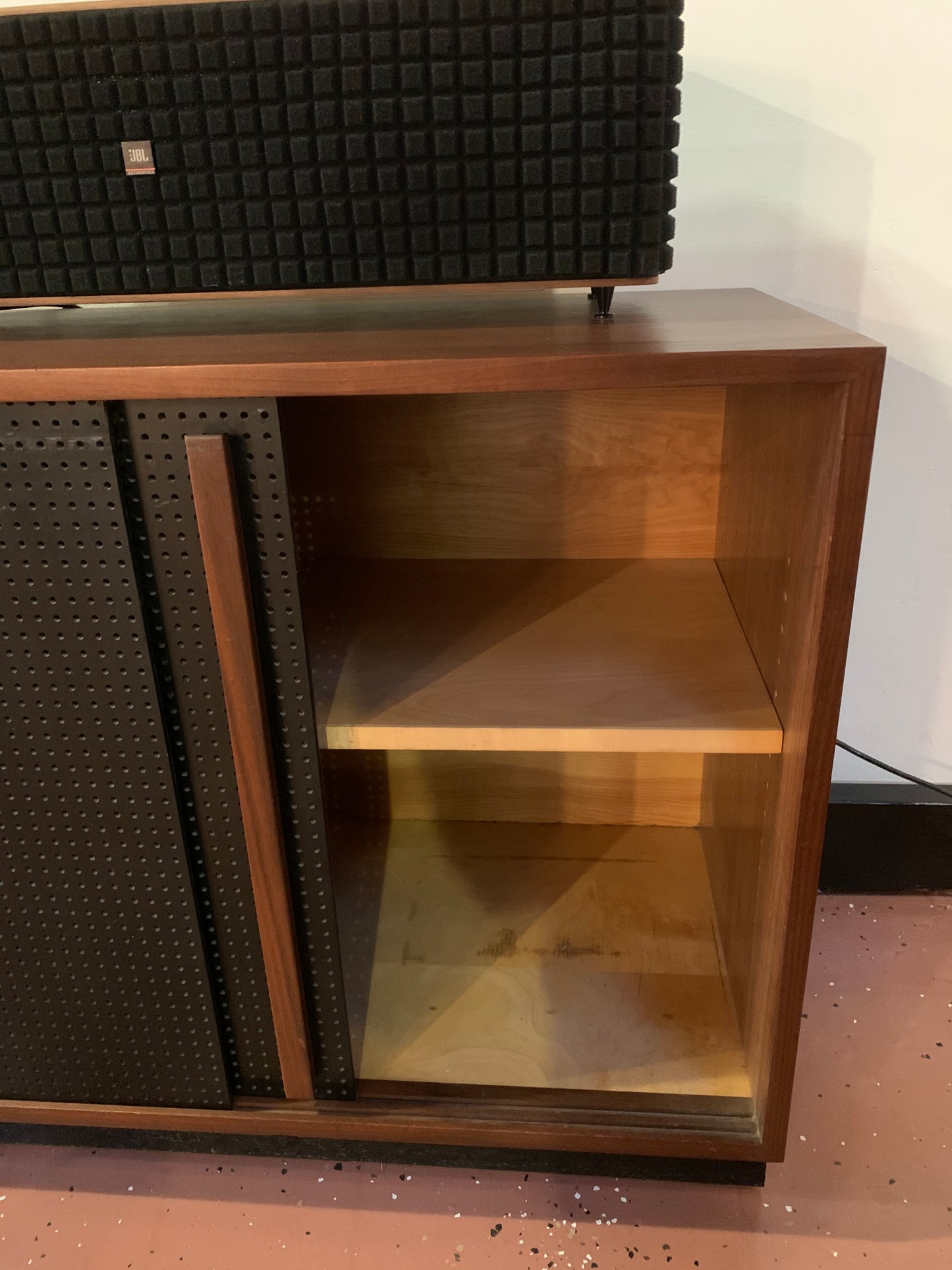 Walnut media cabinet