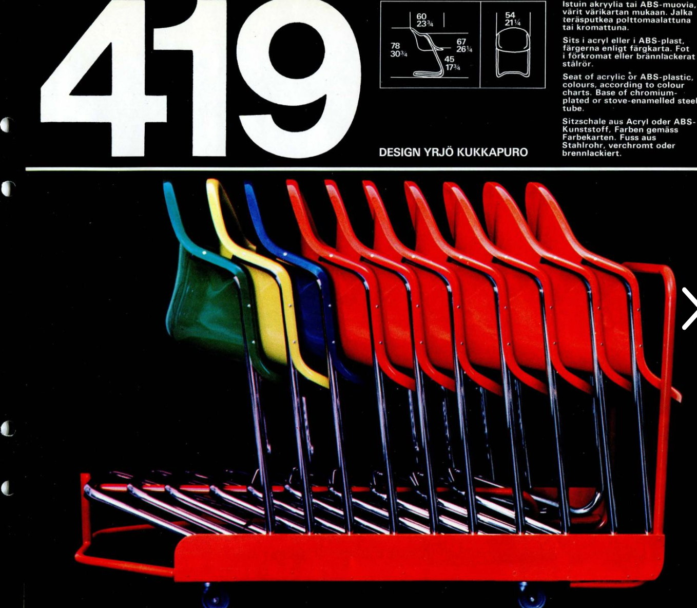 Set of 4 Kukkapuro 419 chairs