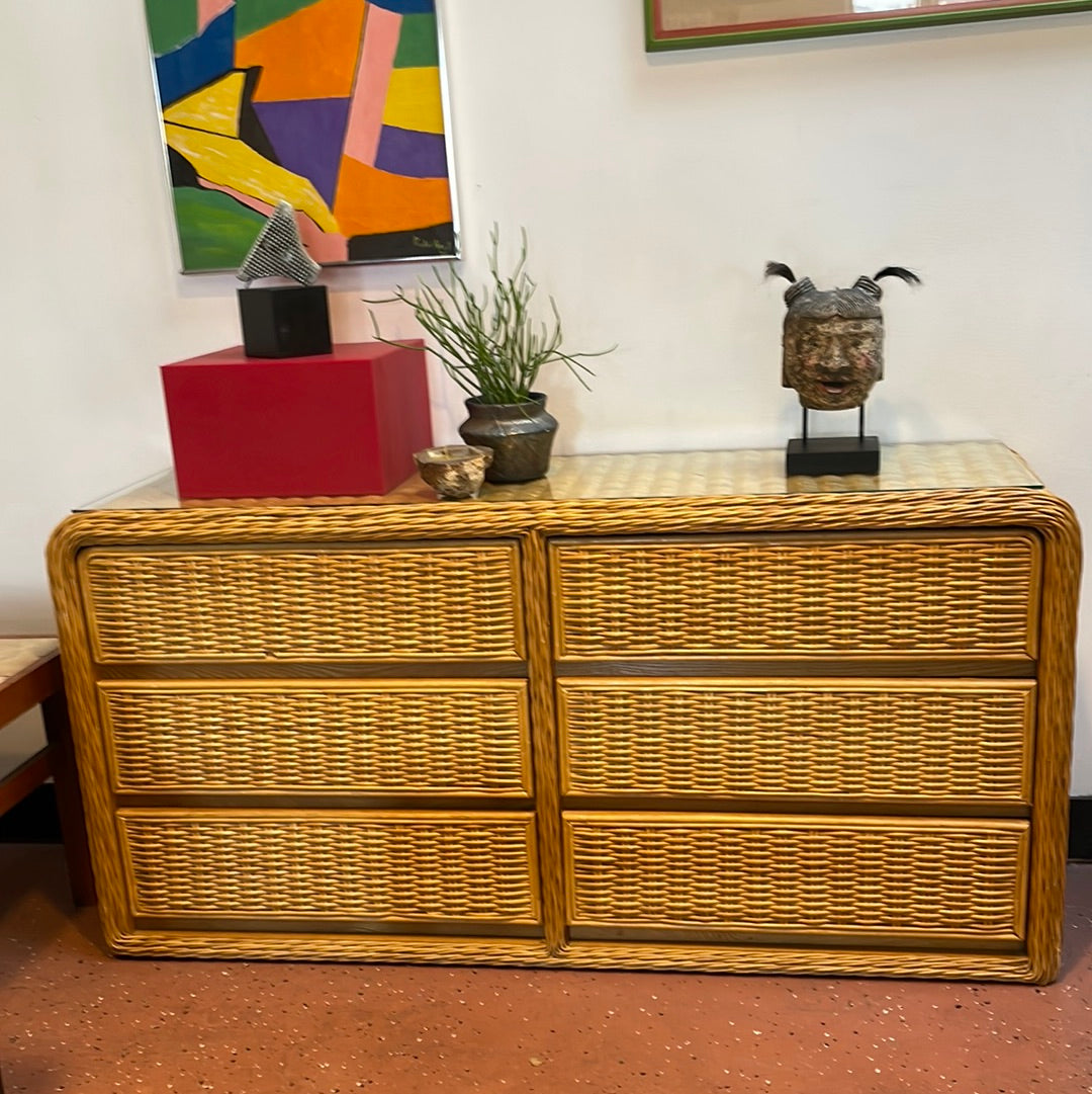 Wicker dresser Doodad Vintage Wicker dresser Doodad Vintage