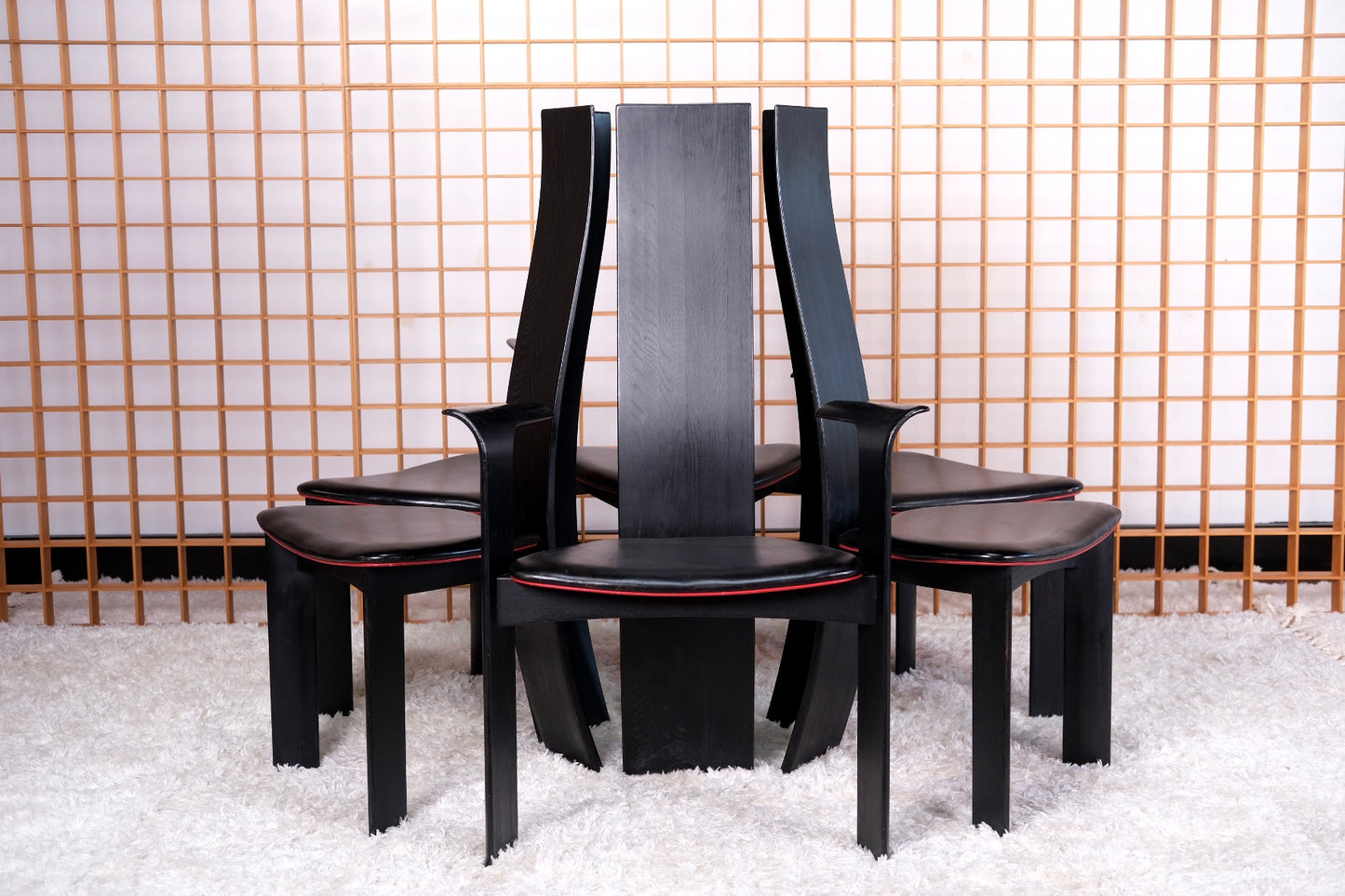 Black Cerused Oak Dining Chairs